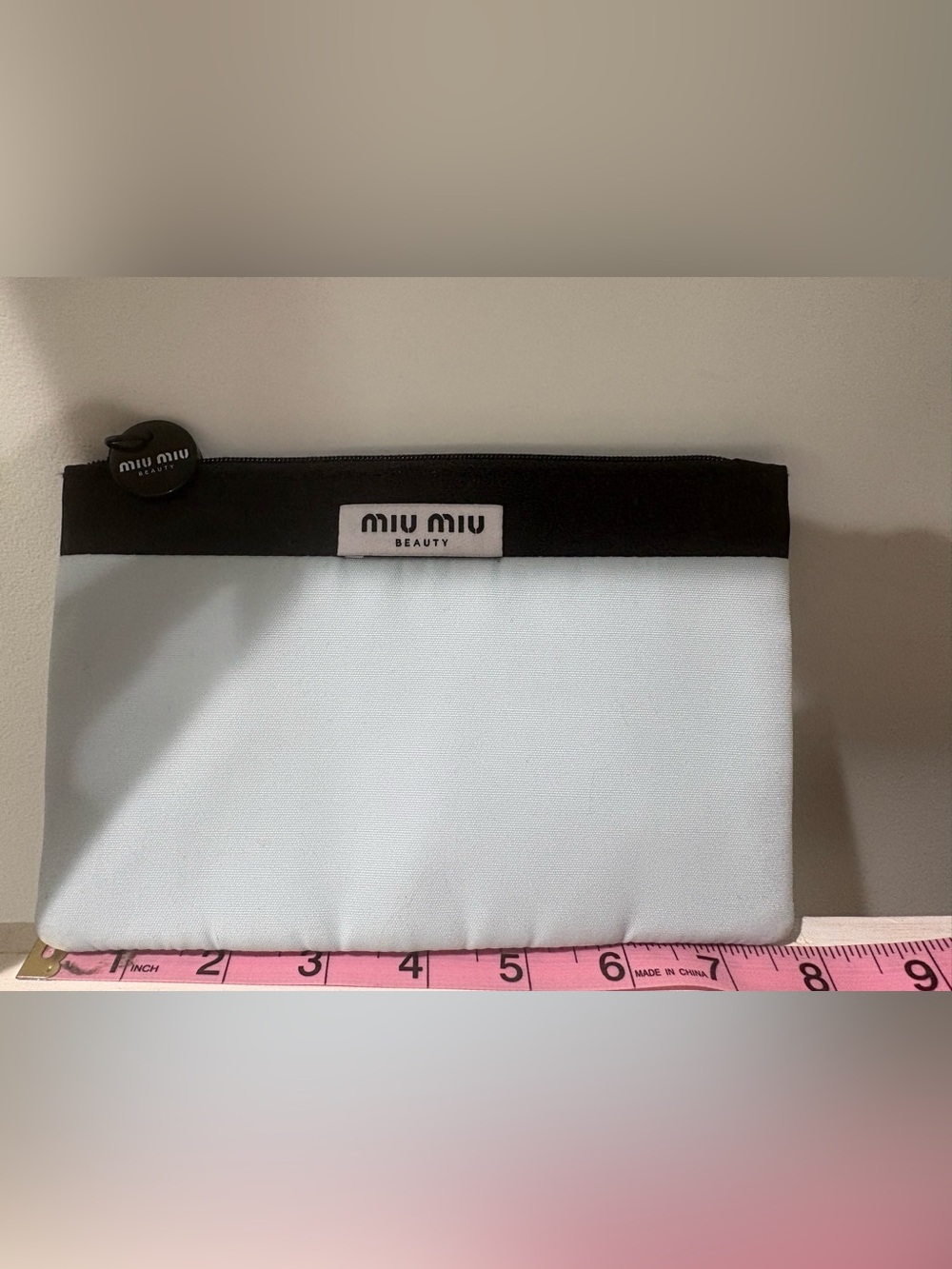 Miu Miu Black and Light Blue Cosmetic Pouch - Picture 2 of 5